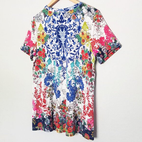 Johnny Was Shellinay Favorite Short Sleeves Crew Swing Tee Top L Bamboo $120 - Picture 8 of 16